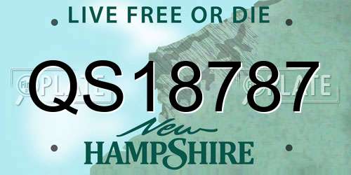 QS18787 New Hampshire License Plate