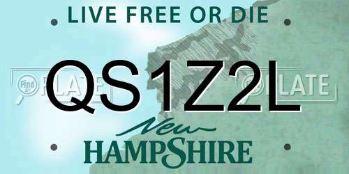 QS1Z2L New Hampshire License Plate