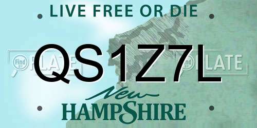 QS1Z7L New Hampshire License Plate