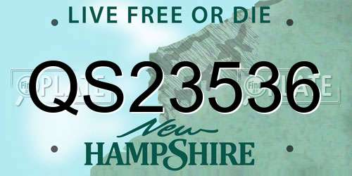 QS23536 New Hampshire License Plate