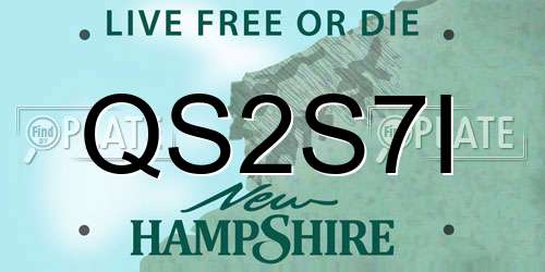 QS2S7I New Hampshire License Plate