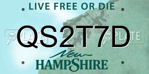 QS2T7D New Hampshire License Plate