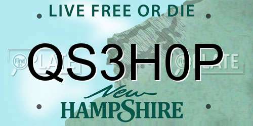 QS3H0P New Hampshire License Plate