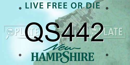 QS442 New Hampshire License Plate