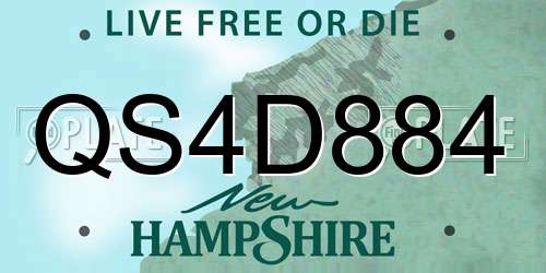 QS4D884 New Hampshire License Plate