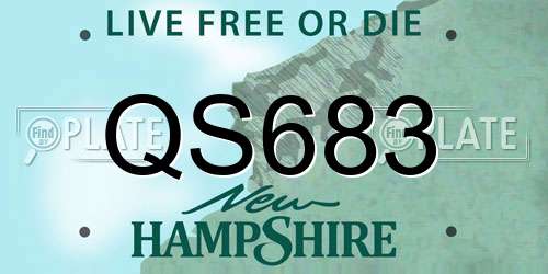 QS683 New Hampshire License Plate