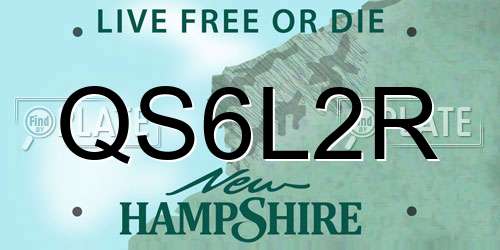QS6L2R New Hampshire License Plate