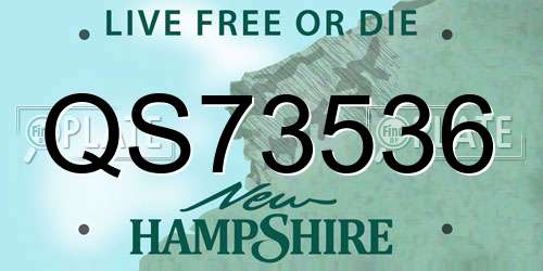 QS73536 New Hampshire License Plate