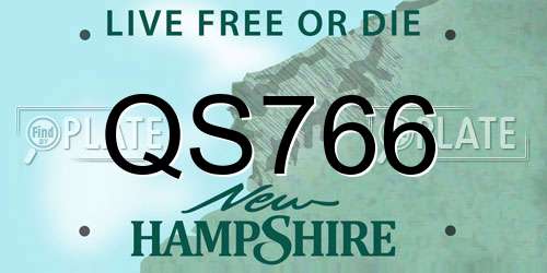 QS766 New Hampshire License Plate