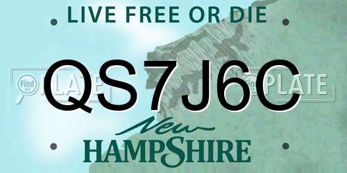 QS7J6C New Hampshire License Plate