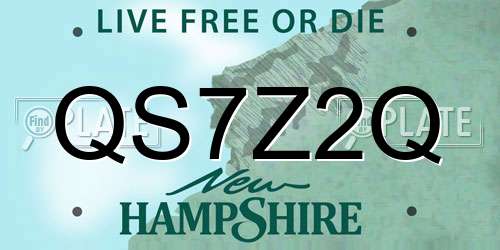 QS7Z2Q New Hampshire License Plate