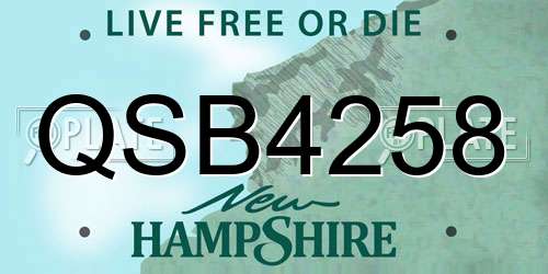 QSB4258 New Hampshire License Plate