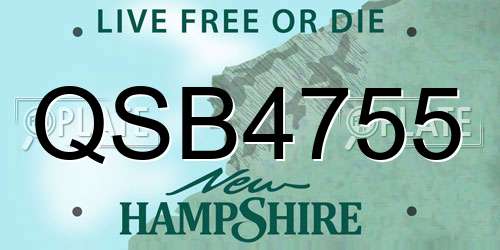 QSB4755 New Hampshire License Plate