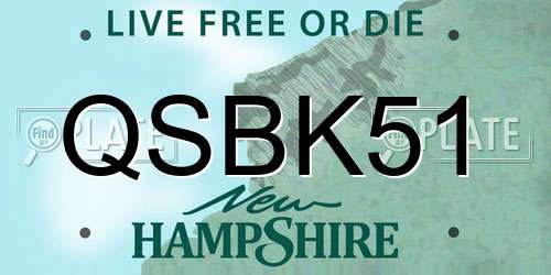 QSBK51 New Hampshire License Plate