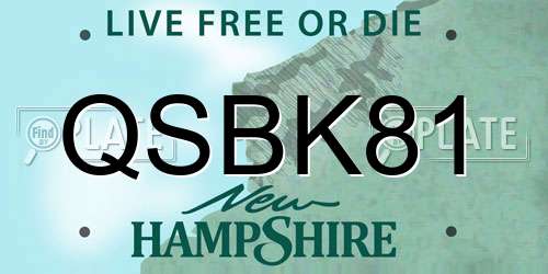 QSBK81 New Hampshire License Plate