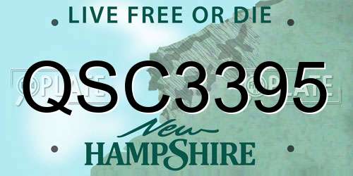 QSC3395 New Hampshire License Plate