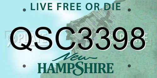 QSC3398 New Hampshire License Plate