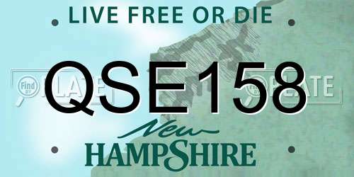 QSE158 New Hampshire License Plate