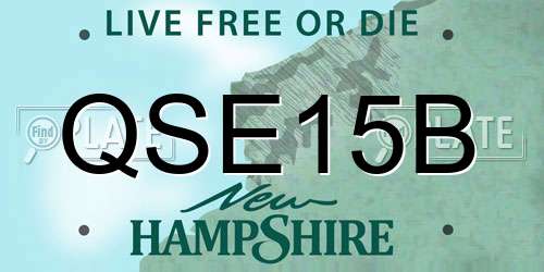 QSE15B New Hampshire License Plate