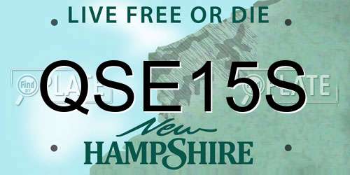 QSE15S New Hampshire License Plate