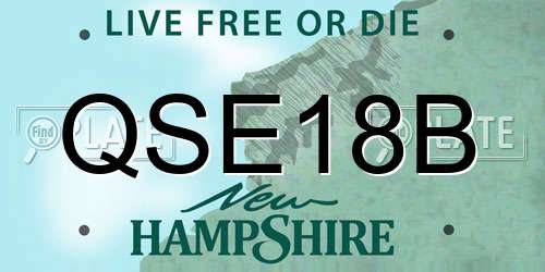 QSE18B New Hampshire License Plate