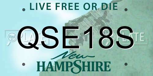 QSE18S New Hampshire License Plate