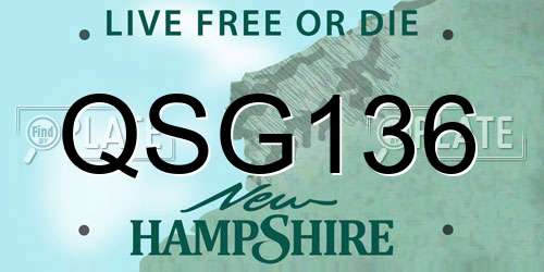 QSG136 New Hampshire License Plate