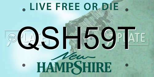 QSH59T New Hampshire License Plate