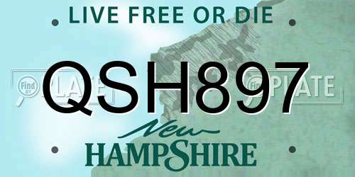 QSH897 New Hampshire License Plate