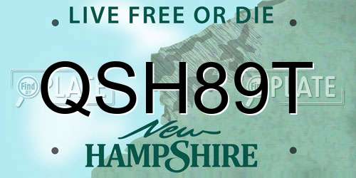 QSH89T New Hampshire License Plate