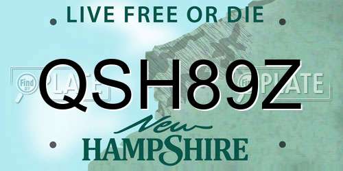 QSH89Z New Hampshire License Plate