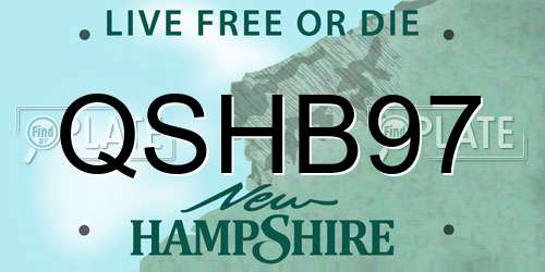 QSHB97 New Hampshire License Plate