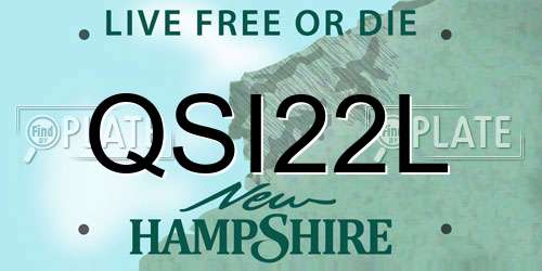 QSI22L New Hampshire License Plate