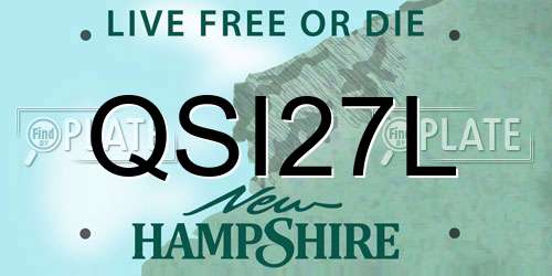 QSI27L New Hampshire License Plate
