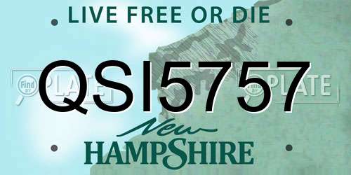 QSI5757 New Hampshire License Plate