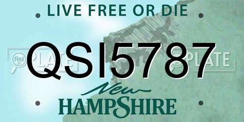 QSI5787 New Hampshire License Plate
