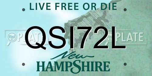 QSI72L New Hampshire License Plate