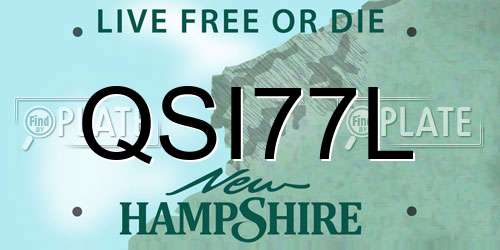 QSI77L New Hampshire License Plate