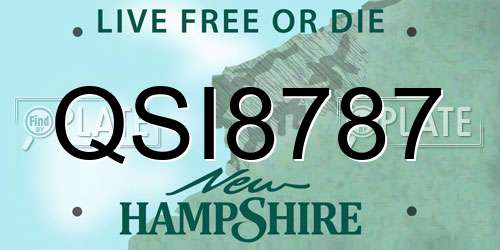 QSI8787 New Hampshire License Plate