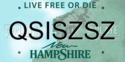 QSISZSZ New Hampshire License Plate