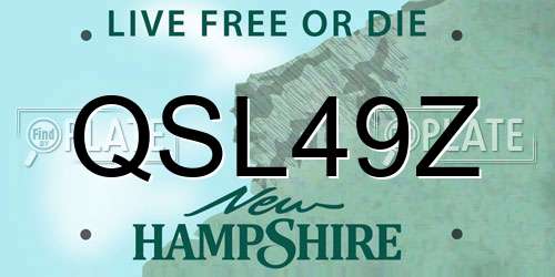 QSL49Z New Hampshire License Plate