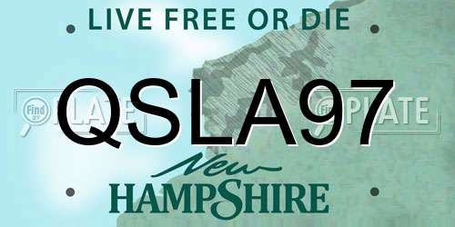 QSLA97 New Hampshire License Plate