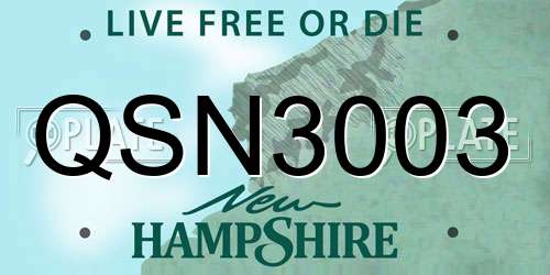 QSN3003 New Hampshire License Plate