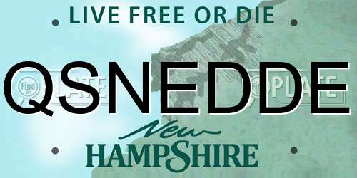 QSNEDDE New Hampshire License Plate