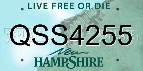 QSS4255 New Hampshire License Plate