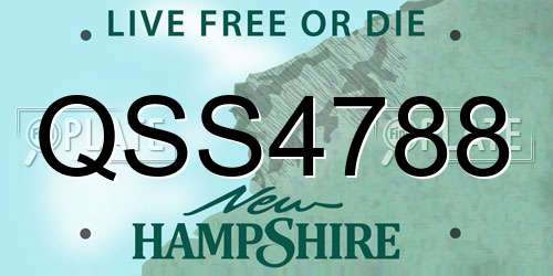 QSS4788 New Hampshire License Plate