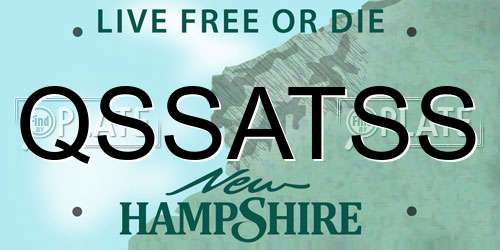 QSSATSS New Hampshire License Plate