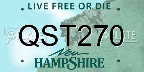 QST270 New Hampshire License Plate