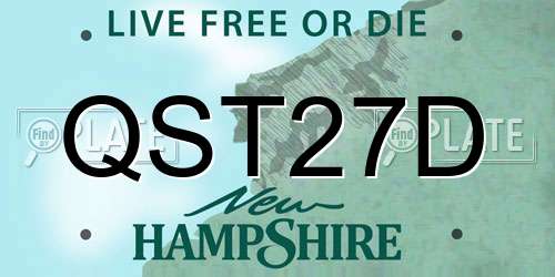 QST27D New Hampshire License Plate