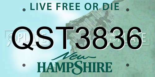 QST3836 New Hampshire License Plate
